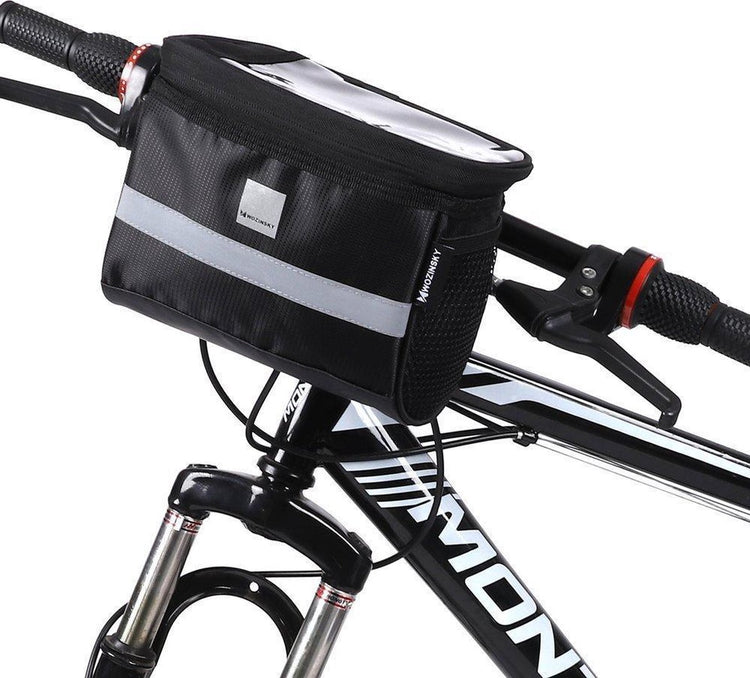 Wozinsky série wbb12bk - sacoche de vélo pour guidon - 2l - noir - bande réfléchissante