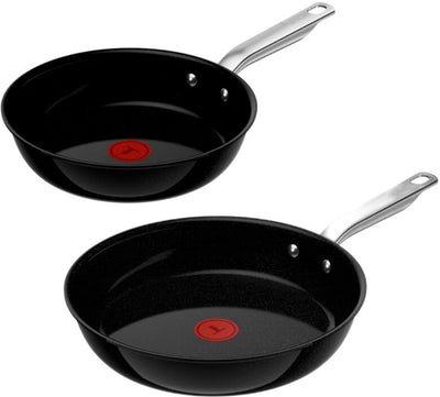 Tefal experience ceram - set de casseroles - 24 28 cm - noyau fusion - céramique - induction - ergonomique - sans pfas