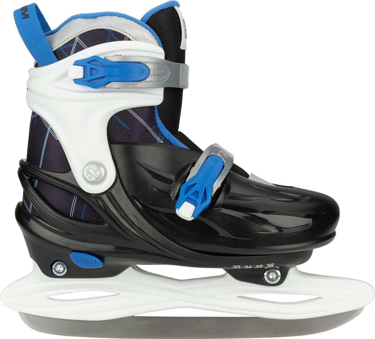 Patin de hockey sur glace Nijdam réglable - polar pop - taille 29-32