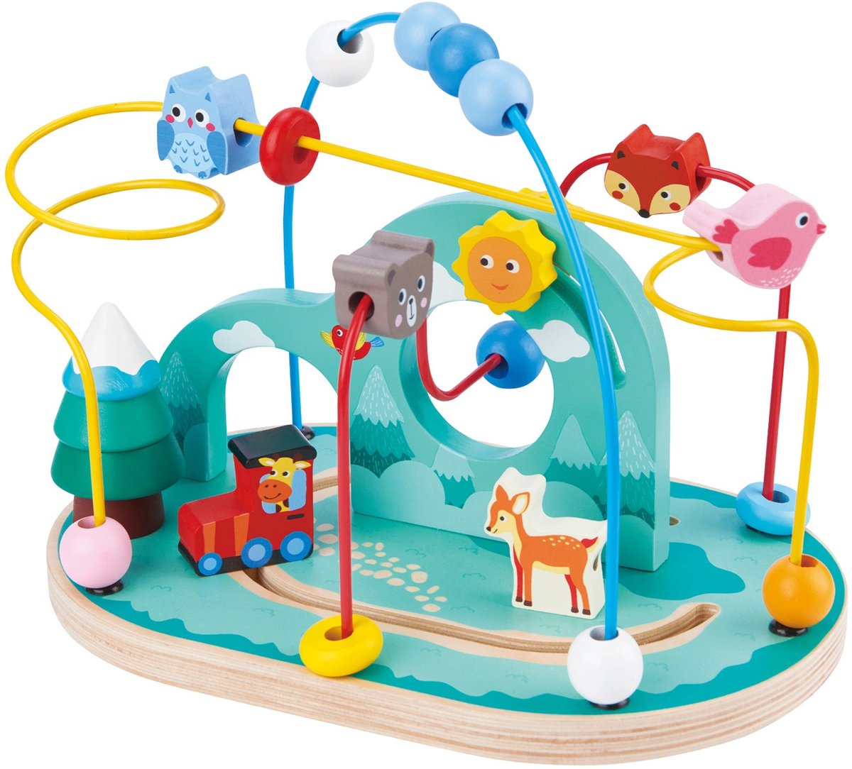 Lelin Toys lelin® cadre de perles en bois dans la forêt – jouets en bois pour la motricité et le glissement des perles – jouets éducatifs – à partir de 1 an
