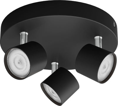 Philips LED Spot en saillie Philips Star - 3 lumières - noir