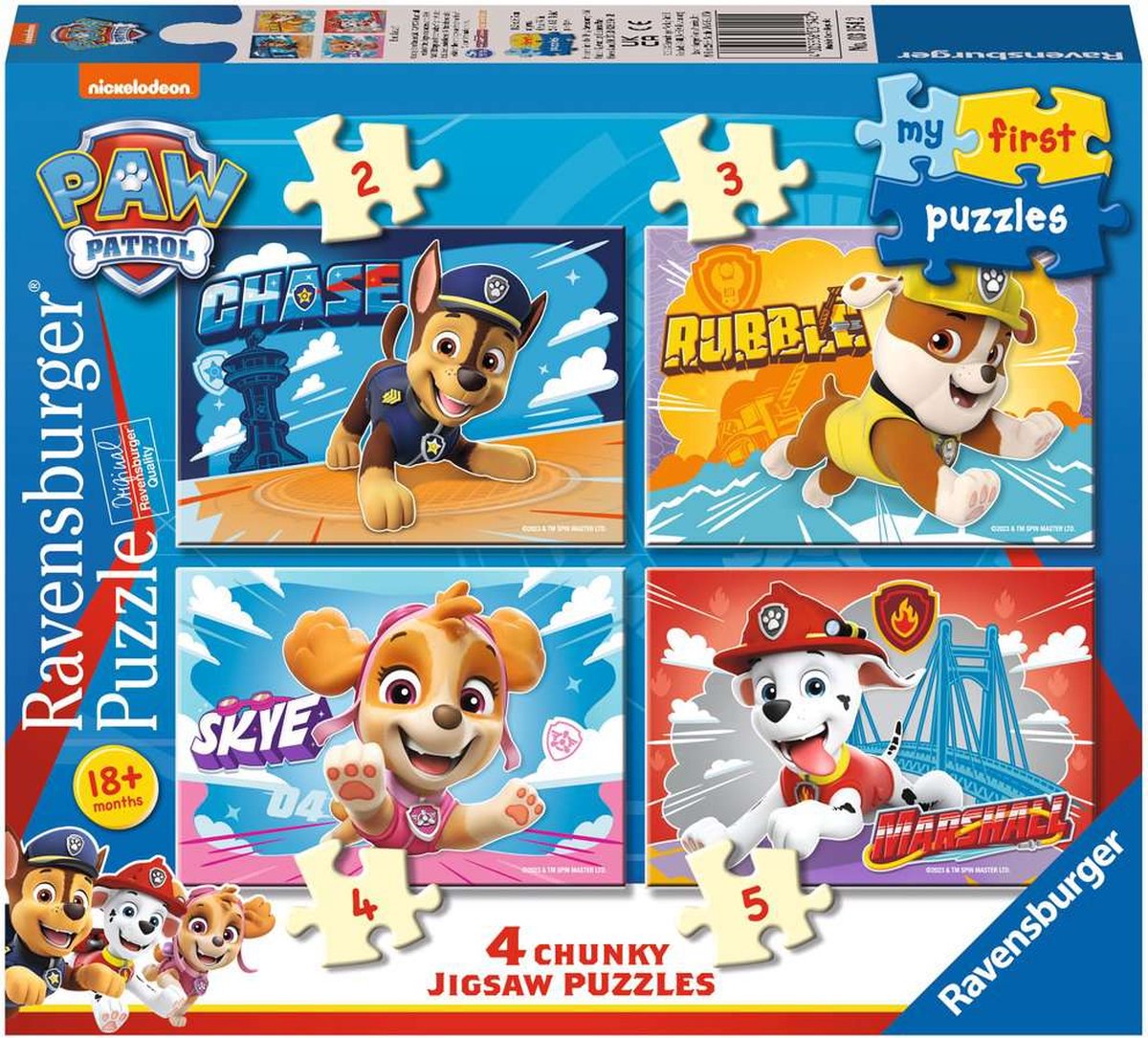 Ravensburger - Mes premiers puzzles Paw Patrol 4in1