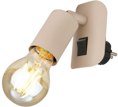 Briloner batita – lampe à fiche – applique – culot E27 – utilisation enfichable – avec interrupteur – orientable – culot E27 – beige - 9,5 x 6,7 x 7,8 cm