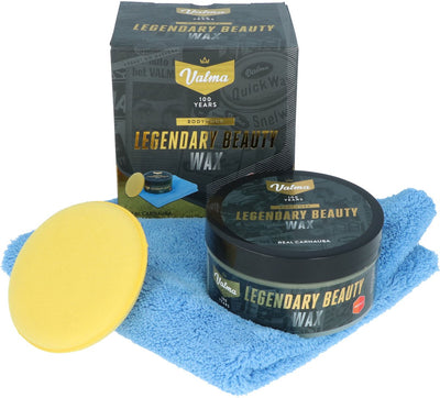 Cire Beaty légendaire Valma - avec cire de carnauba - finition brillante et protection - incl. Chiffon microfibre applicateur - 227g