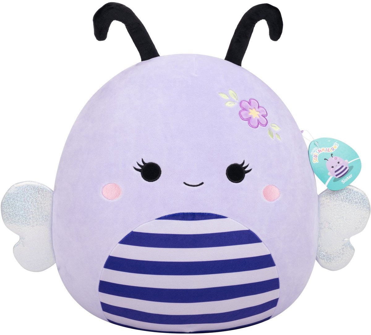 Squishmallows Jazwares - grande peluche (soeur - abeille lavande avec fleur) - peluche 40cm