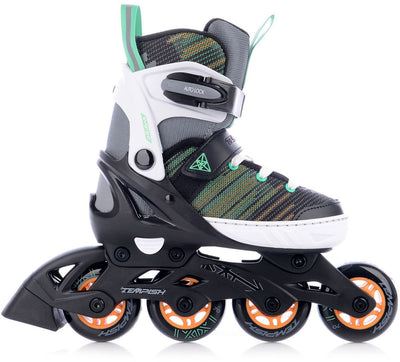 Patins à roues alignées Tempish System - patins à roues alignées - réglables - noir vert orange - taille 37-40