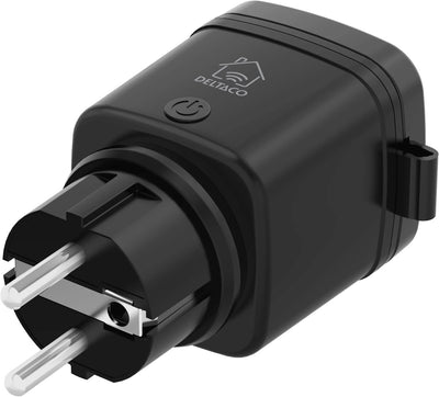 Deltaco sh-op01 - prise extérieure intelligente - ip44 résistant à l'eau et à la poussière - minuterie - contrôle par application - noir