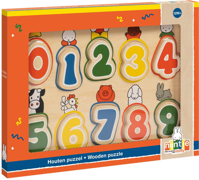 Bambolino Miffy puzzle en bois avec chiffres - jouet éducatif junior - tout-petit, enfant d'âge préscolaire - à partir de 1 an - conseil cadeau jouets