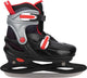 Patin de hockey sur glace Nijdam - botte rigide - réglable - rink raptor - noir rouge - taille 33-36