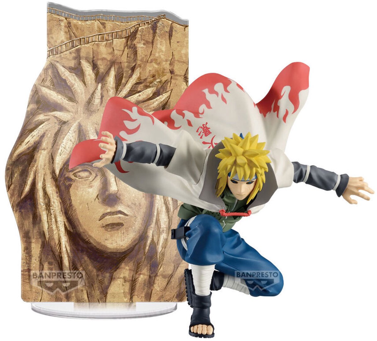 Bandai namco figurine minato namikaze panneau spectacle naruto shippuden 15cm