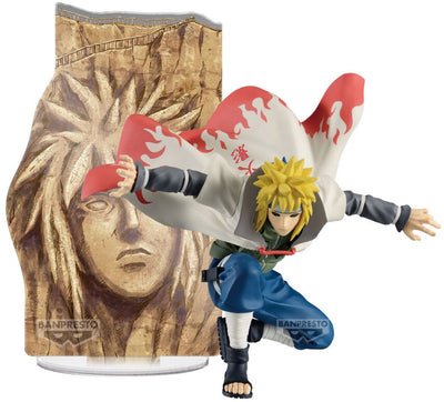 Bandai namco figurine minato namikaze panneau spectacle naruto shippuden 15cm