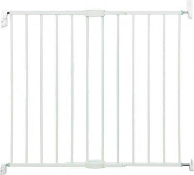 Barrière à vis métallique Munchkin - Barrière d'escalier avec perçage - Barrière de sécurité avec fixation murale - 64,5 à 102 cm - réglable en haut et en bas - blanc
