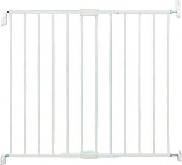 Barrière à vis métallique Munchkin - Barrière d'escalier avec perçage - Barrière de sécurité avec fixation murale - 64,5 à 102 cm - réglable en haut et en bas - blanc