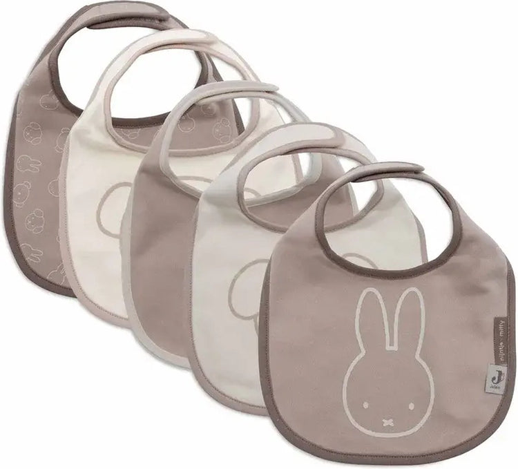 Jollein x Miffy - bavoir bébé - imperméable - bavoirs - miffy et ses amis - 5 pièces