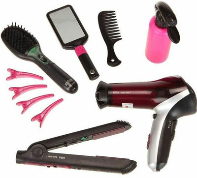 Klein Toys Braun Satin Hair 7 Mega Toy Kit de coiffure - incl. accessoires - noir - rose