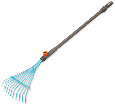 Râteau à feuilles pour enfants Gardena - outils de jardinage pour enfants - système interchangeable - manche 88,5 cm - plastique et acier - à partir de 3 ans