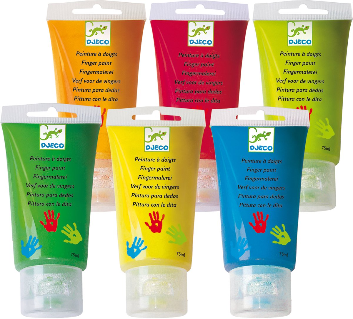 Djeco couleurs 6 tubes de peinture au doigt