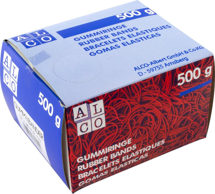 Elastiques Alco 150x4mm 500 grammes en boîte naturel. al-757n