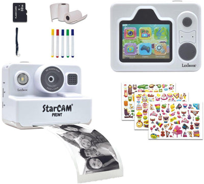 Lexibook starcam® print classic, pack appareil photo avec imprimante instantanée, carte SD et kit de personnalisation photo
