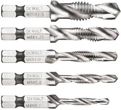 Accessoires Dewalt dt50060 | jeu de forets à tarauder | 1 4 hex | filetage métrique m4 m5 m6 m8 m10 - dt50060-qz