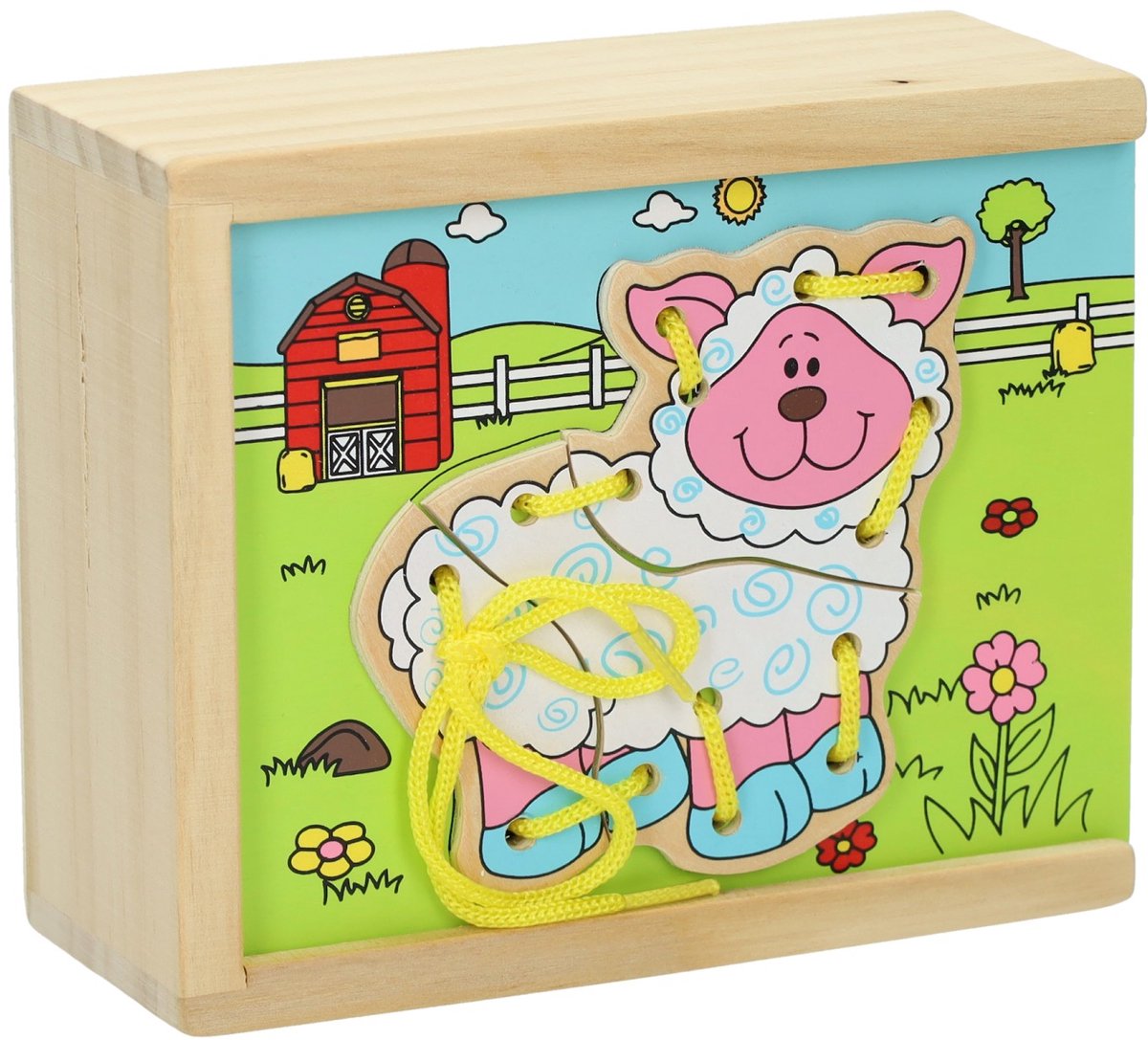 Ferme de puzzle en bois en bois, ensemble de 4