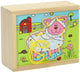 Ferme de puzzle en bois en bois, ensemble de 4