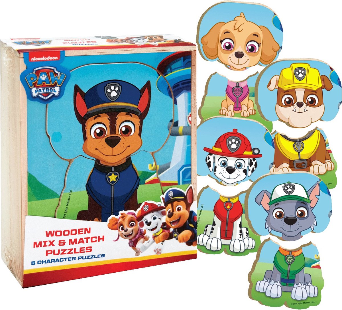 Puzle Paw Patrol Wooden Match, 10e.
