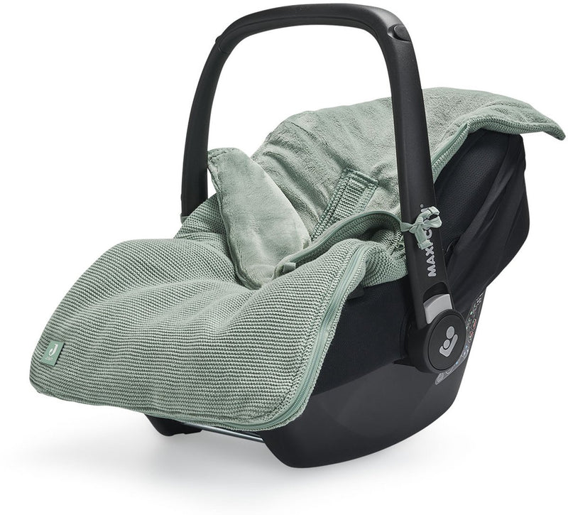 Jollein - chancelière pour poussette siège auto (vert forêt) - tricot basique - coton - polyester - chancelière poussette, siège auto - 42x82cm