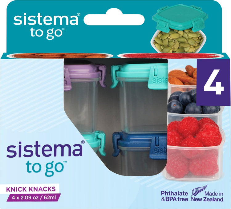 Mini boîtes de rangement Sistema to go - lot de 4 pièces - 6x6x4 cm