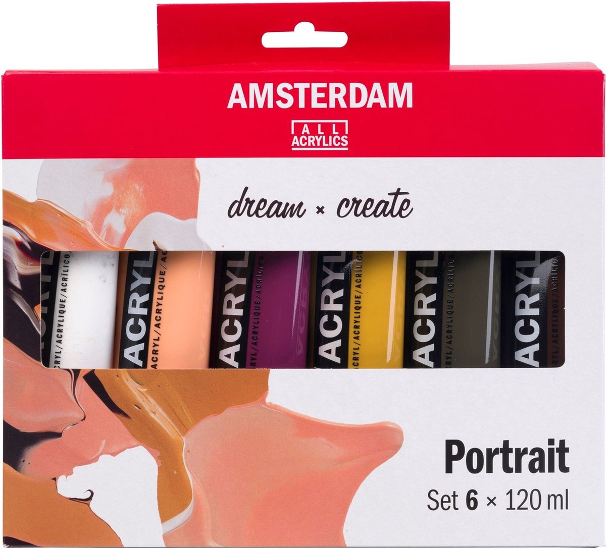 Bruynzeel Amsterdam série standard peinture acrylique portrait set 120ml, 6 pcs.
