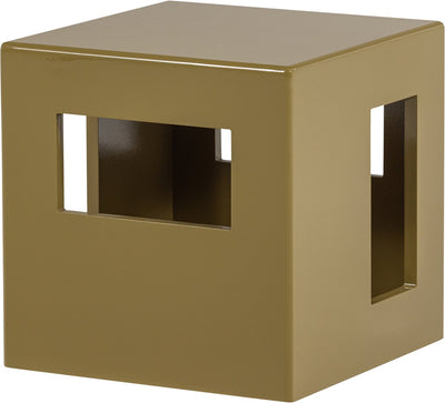 Vtwonen table d'appoint moderne carrée - bois mdf - jaune miel brillant