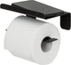 Col Tigre - Porte-rouleau papier toilette avec étagère - Porte-rouleau papier toilette avec étagère - autocollant - sans perçage - noir