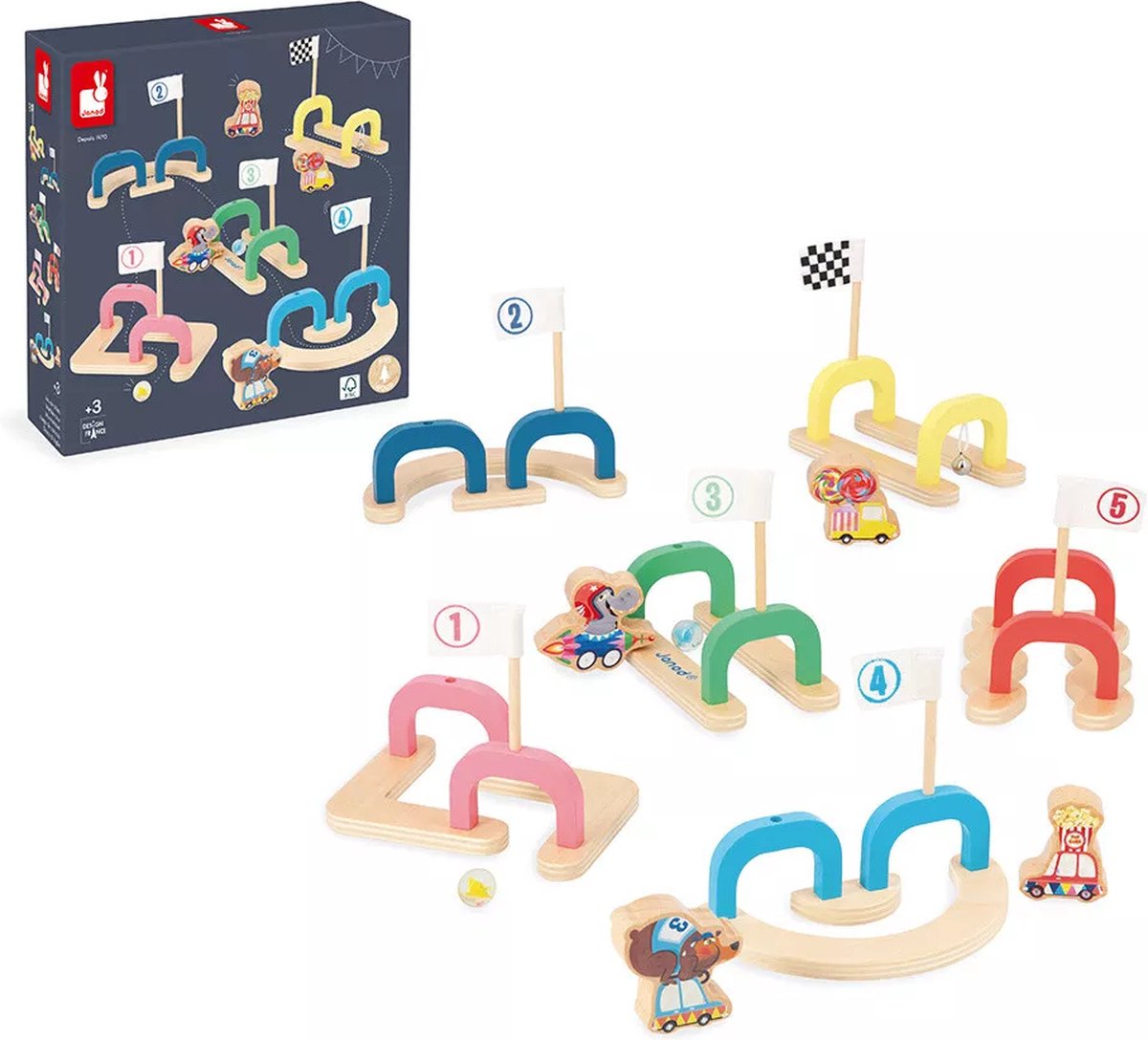 Janod - apple pop - jeu de billes avec piste