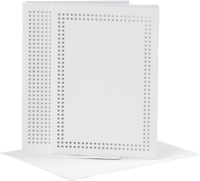 Cartes d'entreprise Creativ pour broder blanc, ensemble de 6