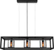 Lampe à suspension Eglo brisling - e27 - 110 cm - verre fumé - noir