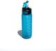 Gourde de sport Muitomas - graduée - paille silicone - fermeture sur le bouchon - 750ml - bleue