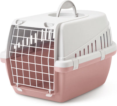 Savic trotter 1 ashrose - caisse de transport pour chat - gris clair rose