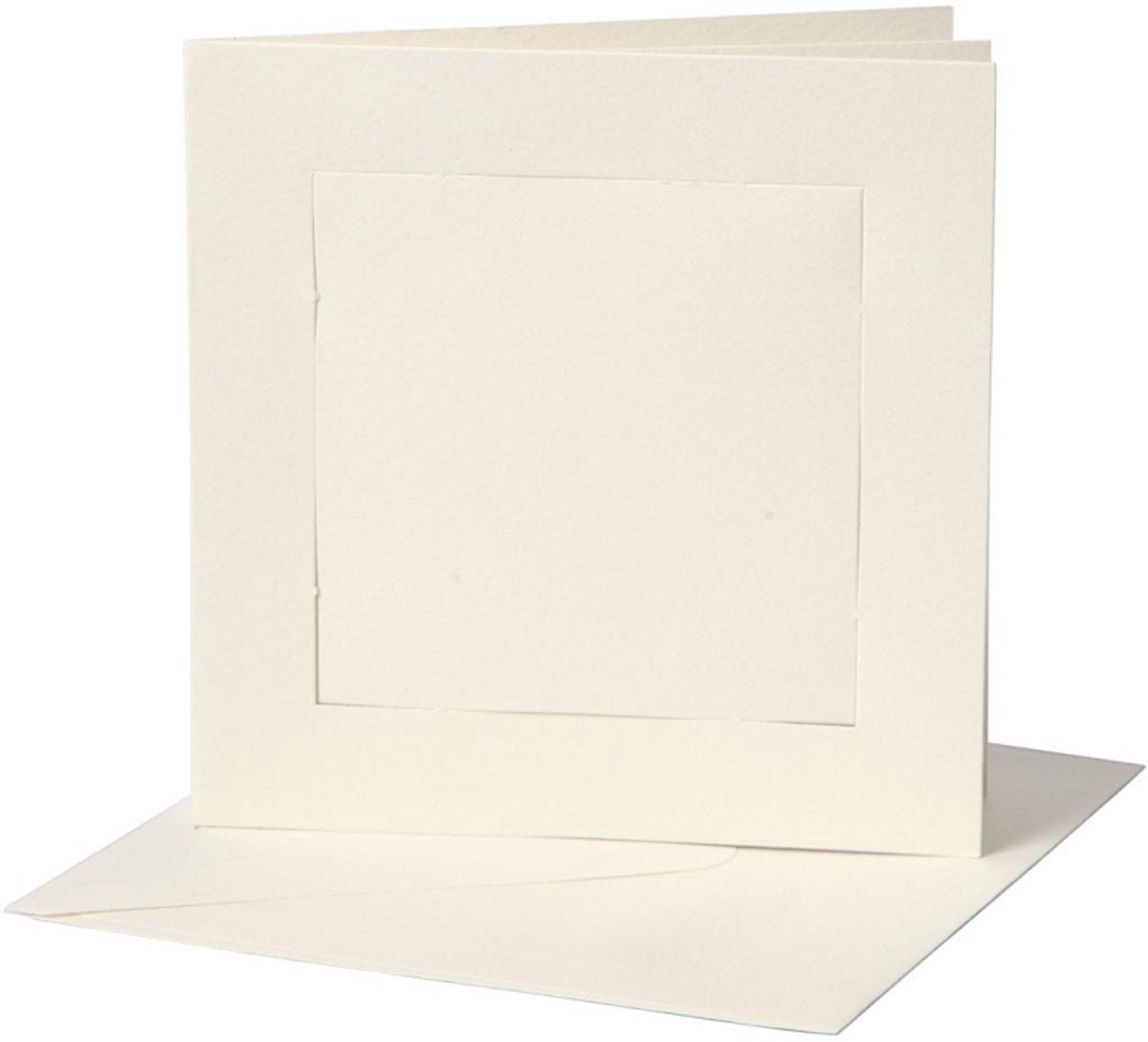 Cartes passe-partout Creativ company, format carte 12,5x12,5 cm, format enveloppe 13,5x13,5 cm, blanc cassé, 10 jeux 1 boîte