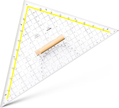 Triangle à dessin Aristo - échelle 30cm - rigide - transparent - avec manche en bois - ar-1648