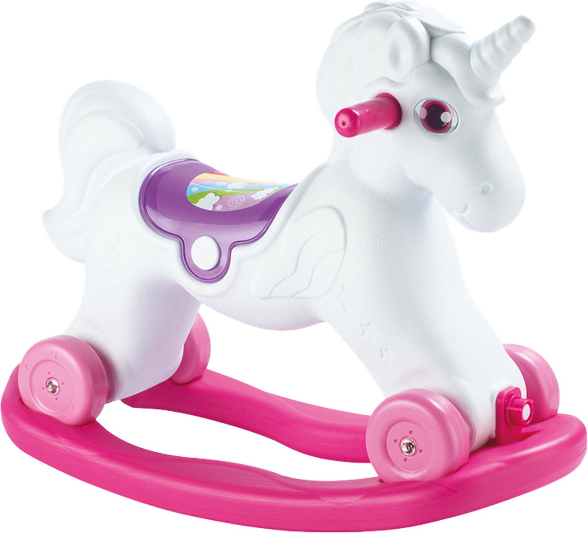 Cheval à bascule Dolu licorne rose blanc 2509