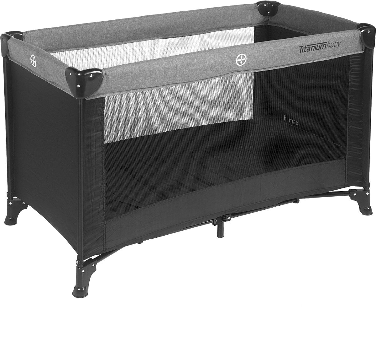 Lit de camping bébé Titanium baby Titanium 60 x 120 - mélange noir