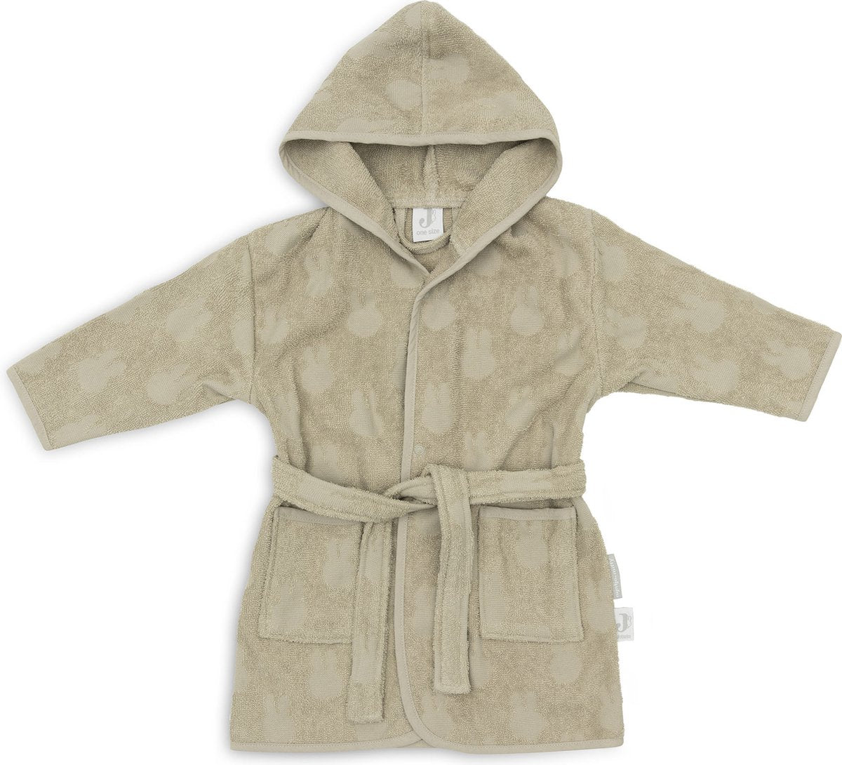 Jollein x Miffy - peignoir bébé éponge 1-2 ans - peignoir enfant avec capuche - jacquard miffy - vert olive