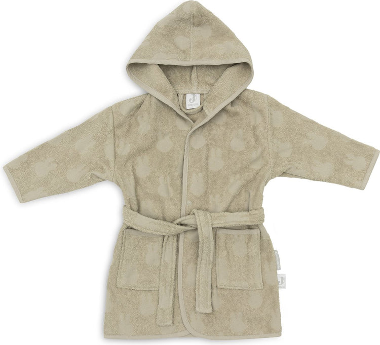 Jollein x Miffy - peignoir bébé éponge 1-2 ans - peignoir enfant avec capuche - jacquard miffy - vert olive