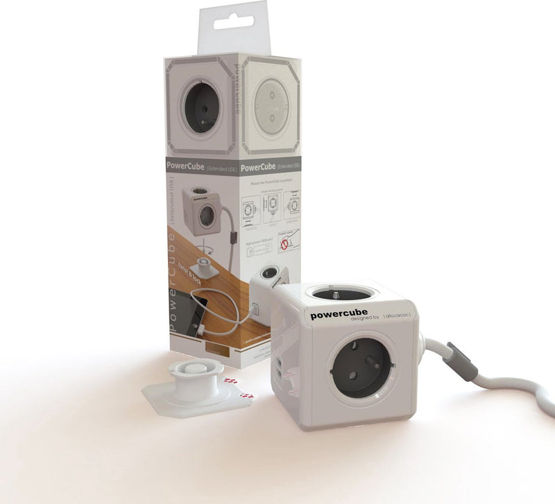 Allocacoc powercube étendu usb fr; gris