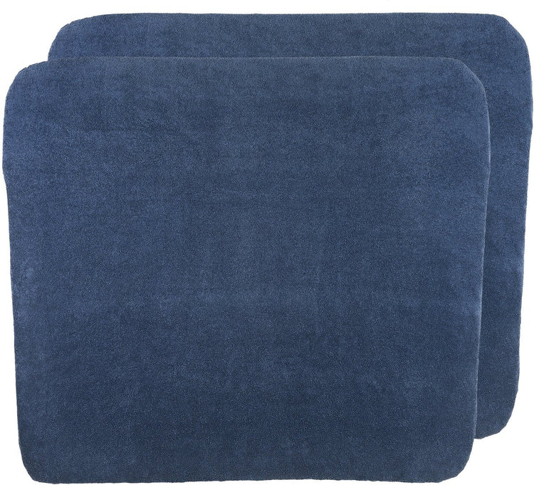 Housse de matelas à langer Meyco baby uni - lot de 2 - tissu éponge - indigo - 85x75cm