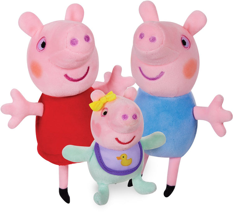 Options de personnages Peppa Pig Ensemble de 3 peluches en peluche – Peppa, George Baby Evie – peluches douces