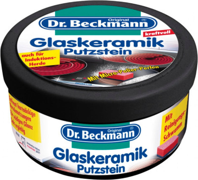 Pierre de nettoyage à induction en vitrocéramique Dr. Beckmann - avec éponge à l'intérieur - nettoyant puissant - 250gr