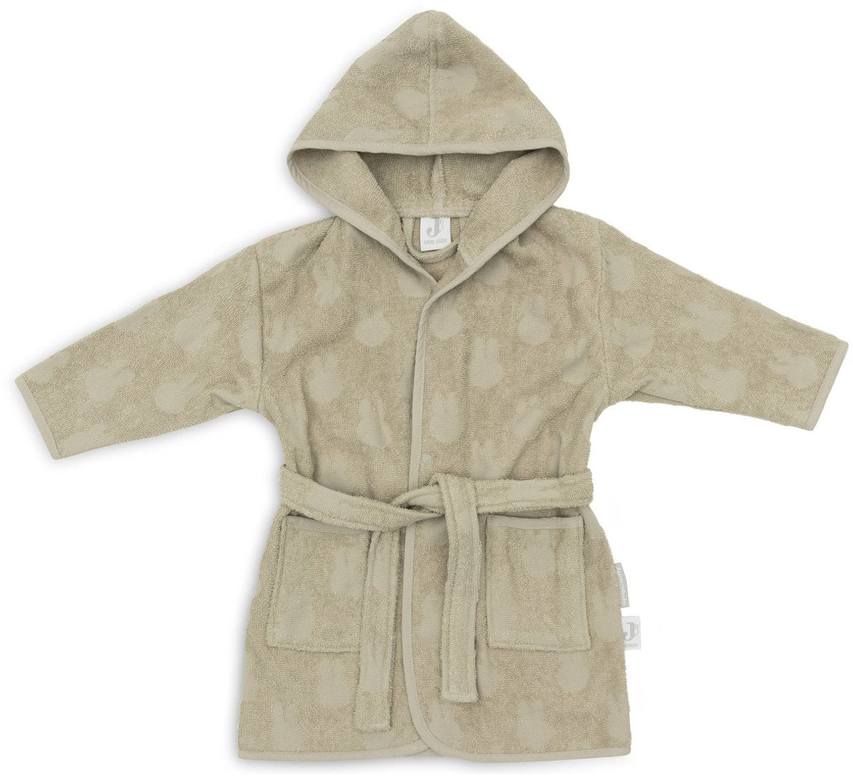 Jollein x Miffy - peignoir bébé éponge 1-2 ans - peignoir enfant avec capuche - jacquard miffy - vert olive