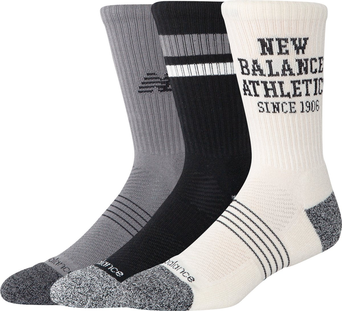 New Balance Active Graphic Crew Chaussettes Lot de 3 chaussettes de sport unisexes – assorties