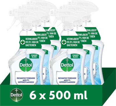 Spray nettoyant tout usage désinfectant multi-surfaces Dettol - 6 x 500 ml - pack économique